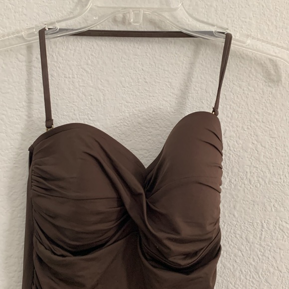 La Blanca by Rod Beattie Brown One Piece Bathing Suit size 8 Flattering - Picture 2 of 11